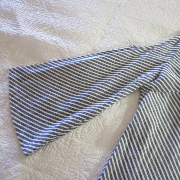 Soft Surroundings Top L Landfall Gray/White Stripe Linen Blend - Picture 4 of 7